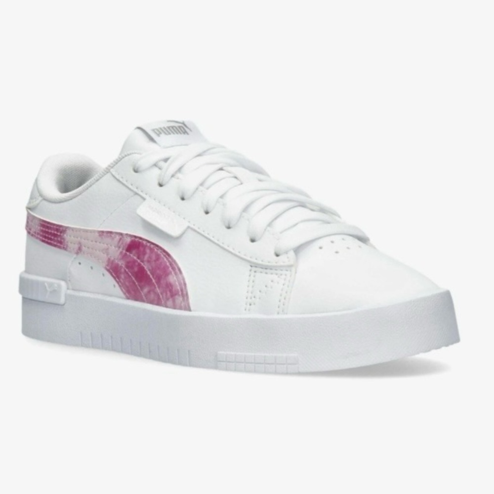 🌸 Puma Women's Jada Bleach GS White and Pink Casual Sneakers